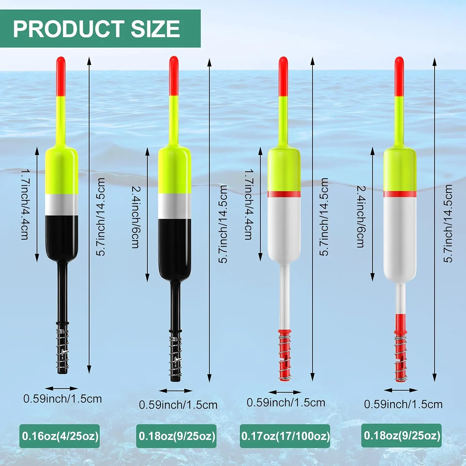 10 Pieces Fishing Bobbers Fishing Floats and Bobbers Fishing Floaters Crappie Bobbers Spring Slip Bobbers Fishing Float Accessories for Fishing