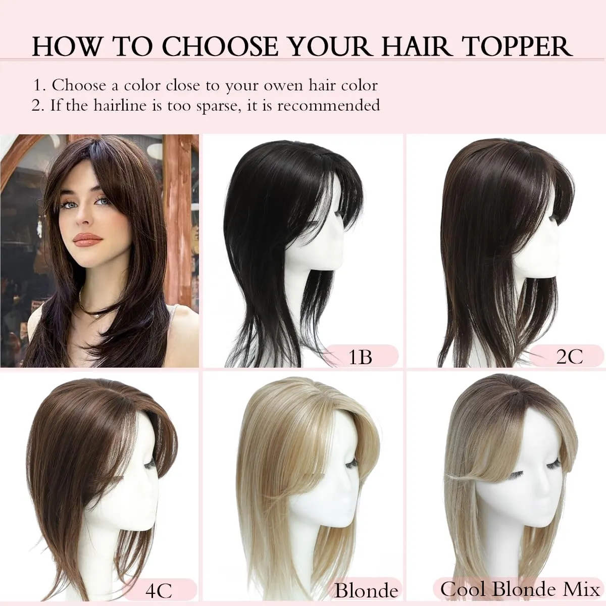 14 Inch Hair Toppers for Women Toppers Hairpieces for Women Wiglets Hairpieces for Thinning Hair Topper Synthetic Hairpiece Wig Toppers with Thinning hair