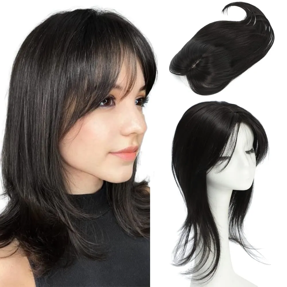 14 Inch Hair Toppers for Women Toppers Hairpieces for Women Wiglets Hairpieces for Thinning Hair Topper Synthetic Hairpiece Wig Toppers with Thinning hair