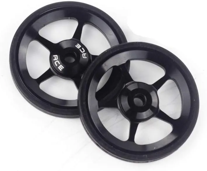 2pcs ACE Alloy Easy Wheels Easywheel for Brompton Folding Bike Dino Kiddo(Black
