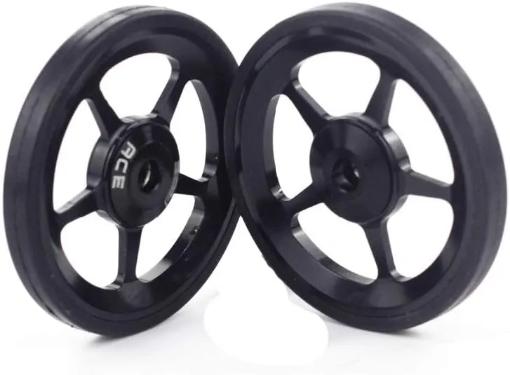 2pcs ACE Alloy Easy Wheels Easywheel for Brompton Folding Bike Dino Kiddo(Black