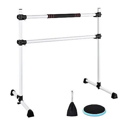 4 Ft Ballet Barre Double Bars with Turning Board Disc Dancing Training Home Gym