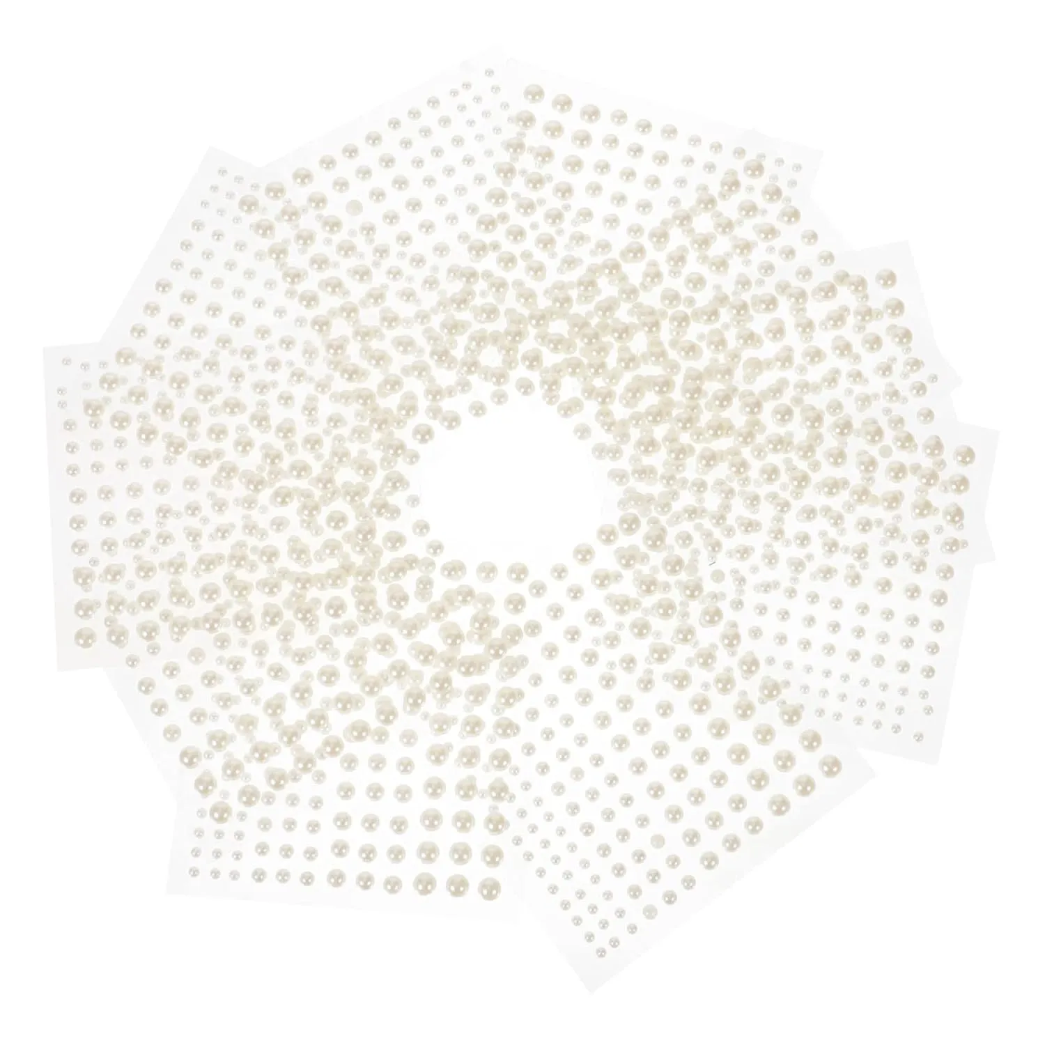 40sheets Self Adhesive Pearl Stickers Flat Back Pearl Decals for DIY Crafts Nail Art and Phone Decoration Translucent for Beauty and Makeup