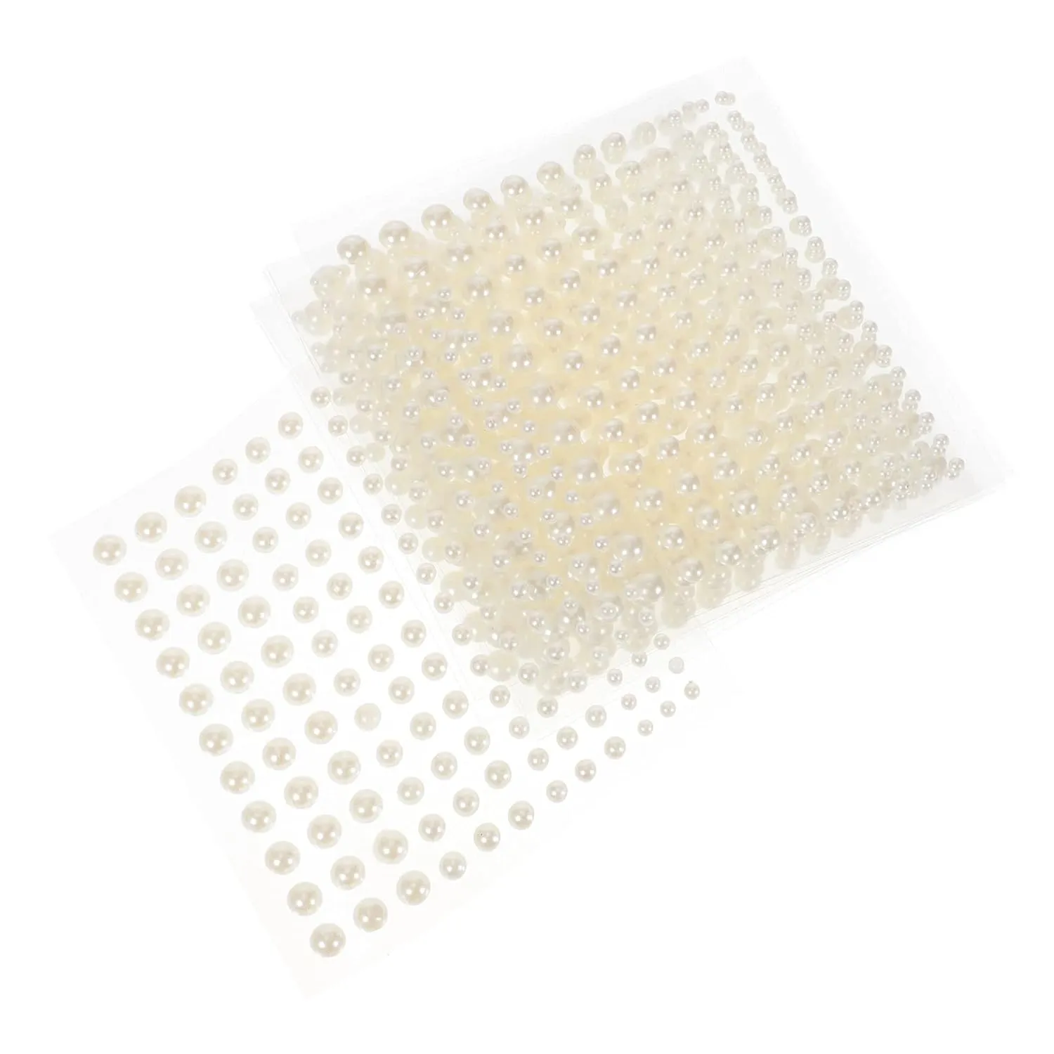 40sheets Self Adhesive Pearl Stickers Flat Back Pearl Decals for DIY Crafts Nail Art and Phone Decoration Translucent for Beauty and Makeup