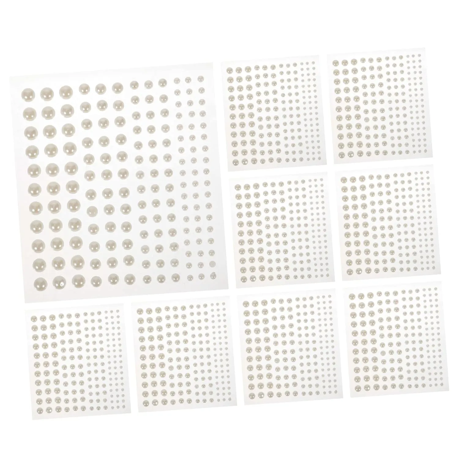 40sheets Self Adhesive Pearl Stickers Flat Back Pearl Decals for DIY Crafts Nail Art and Phone Decoration Translucent for Beauty and Makeup