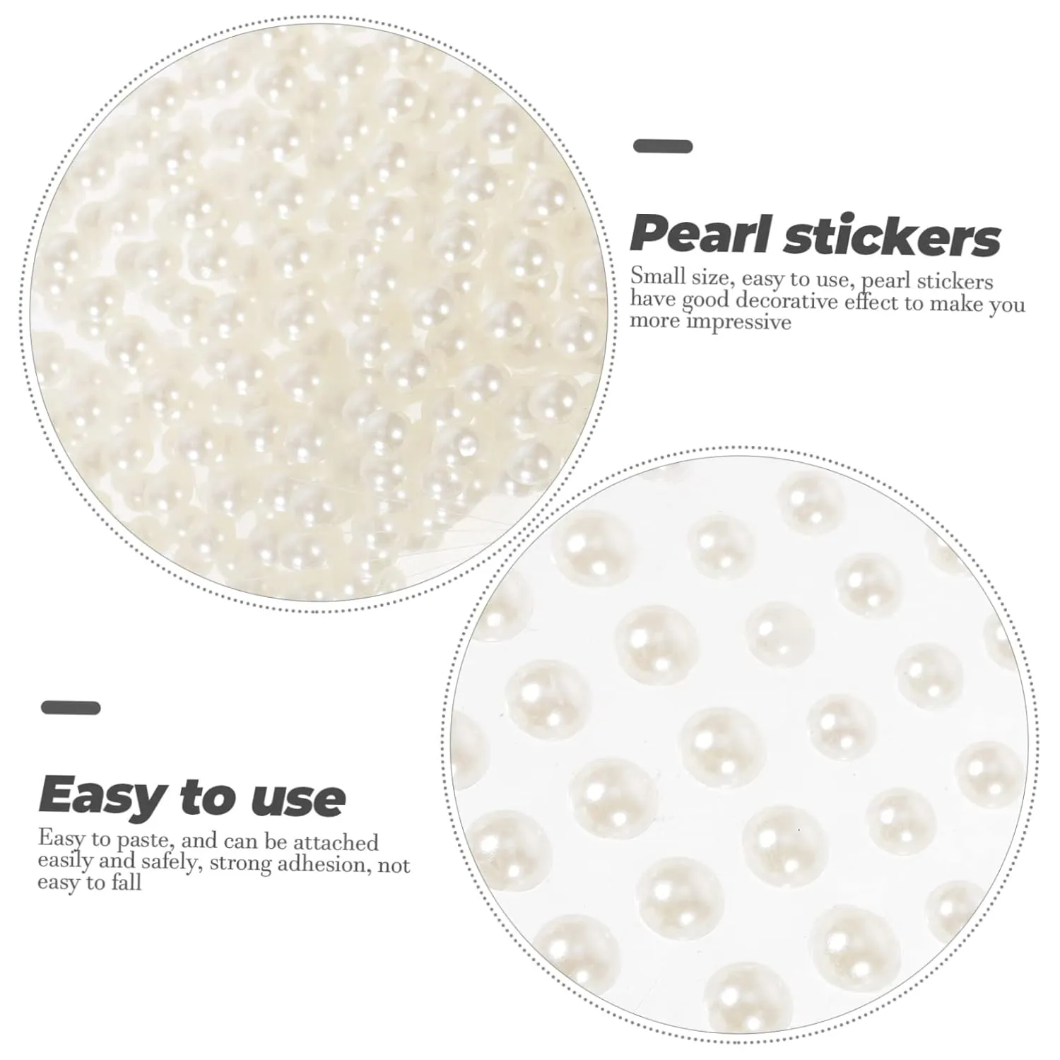 40sheets Self Adhesive Pearl Stickers Flat Back Pearl Decals for DIY Crafts Nail Art and Phone Decoration Translucent for Beauty and Makeup
