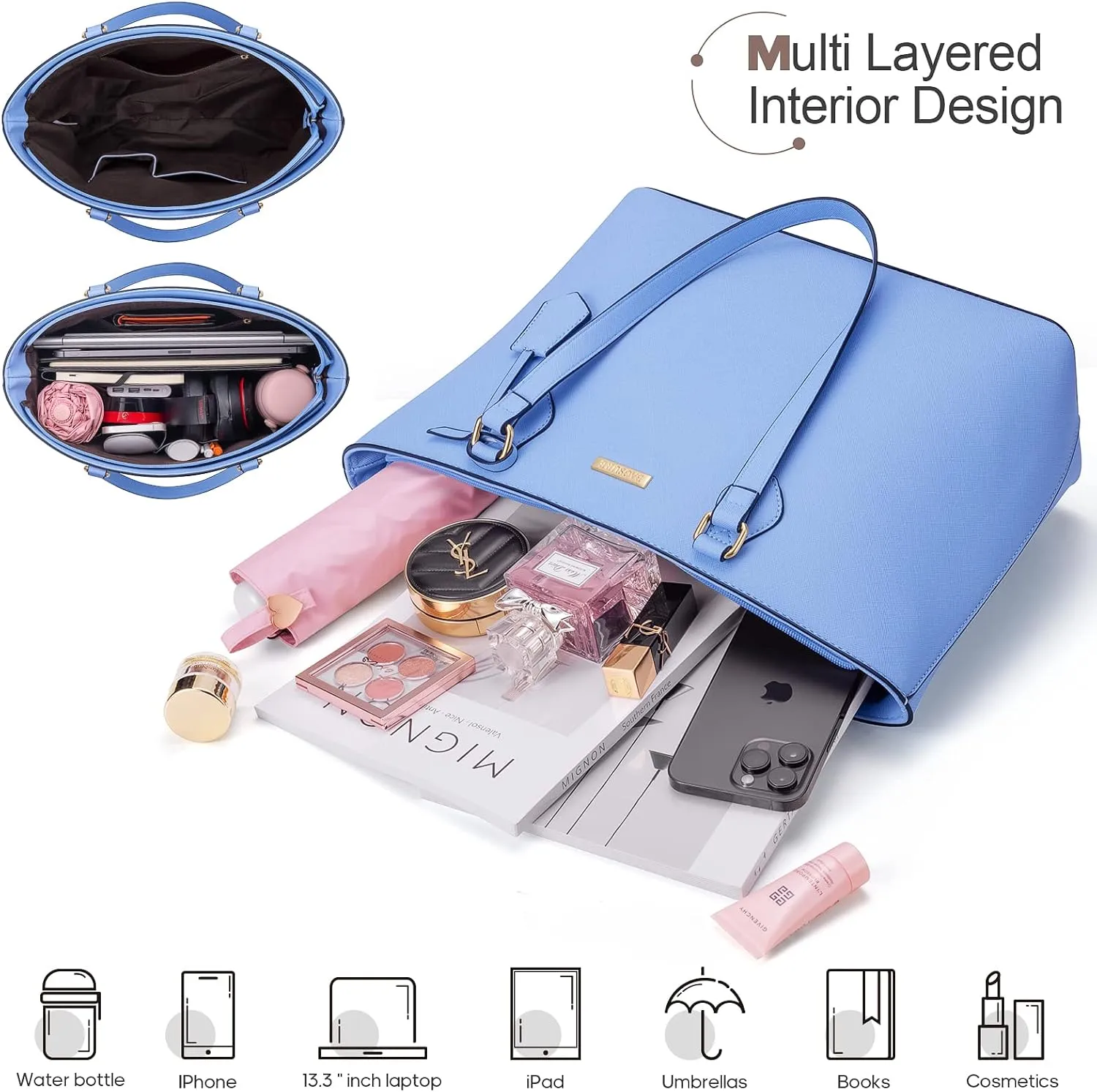 4PCS Women Fashion Handbags Purses Wallet Tote Shoulder Bags Casual Crossbody Bags, Best Valentine's Day Gift for Ladies Girls, Satchel Purse Set 4pcs