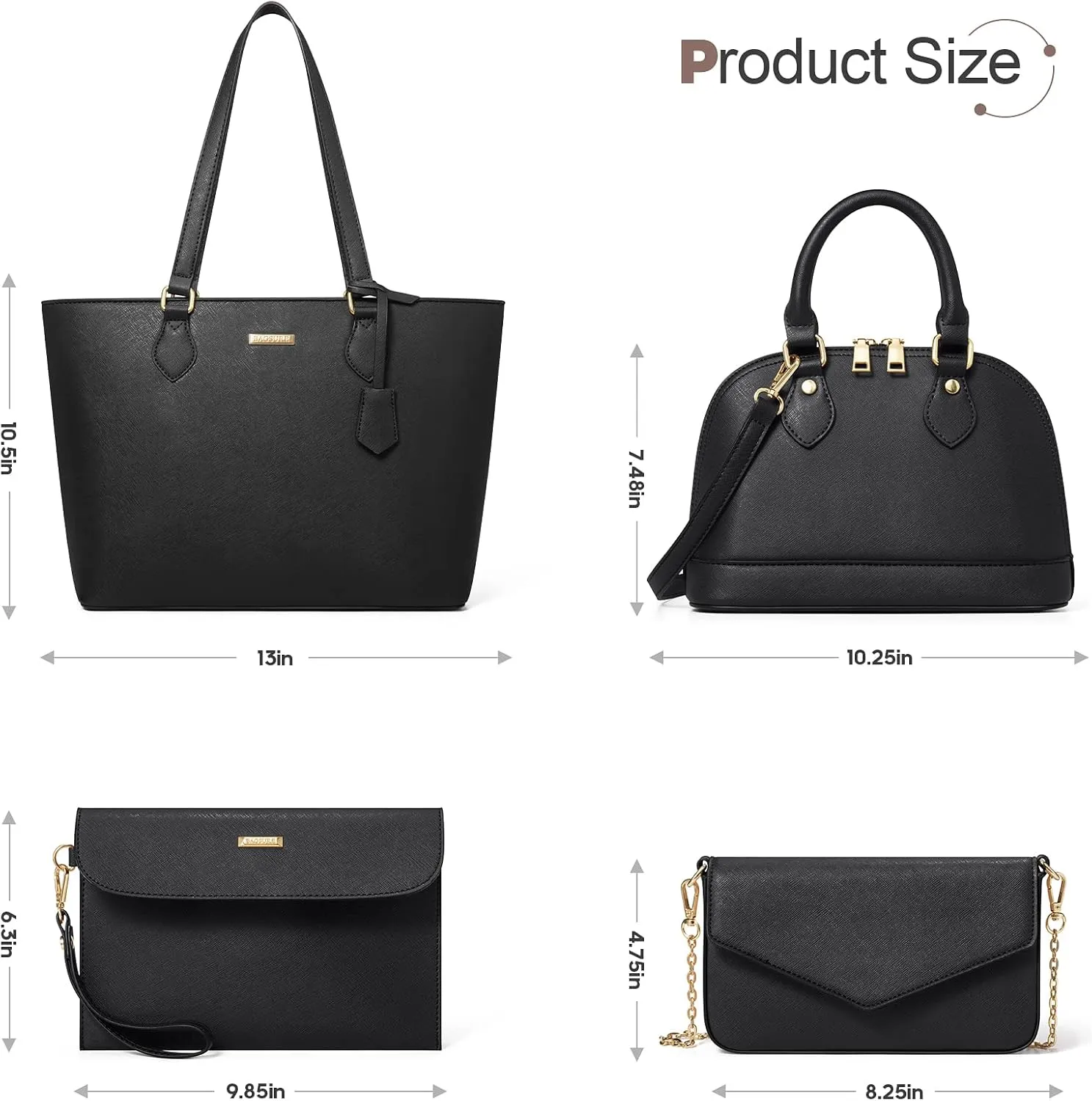 4PCS Women Fashion Handbags Purses Wallet Tote Shoulder Bags Casual Crossbody Bags, Best Valentine's Day Gift for Ladies Girls, Satchel Purse Set 4pcs