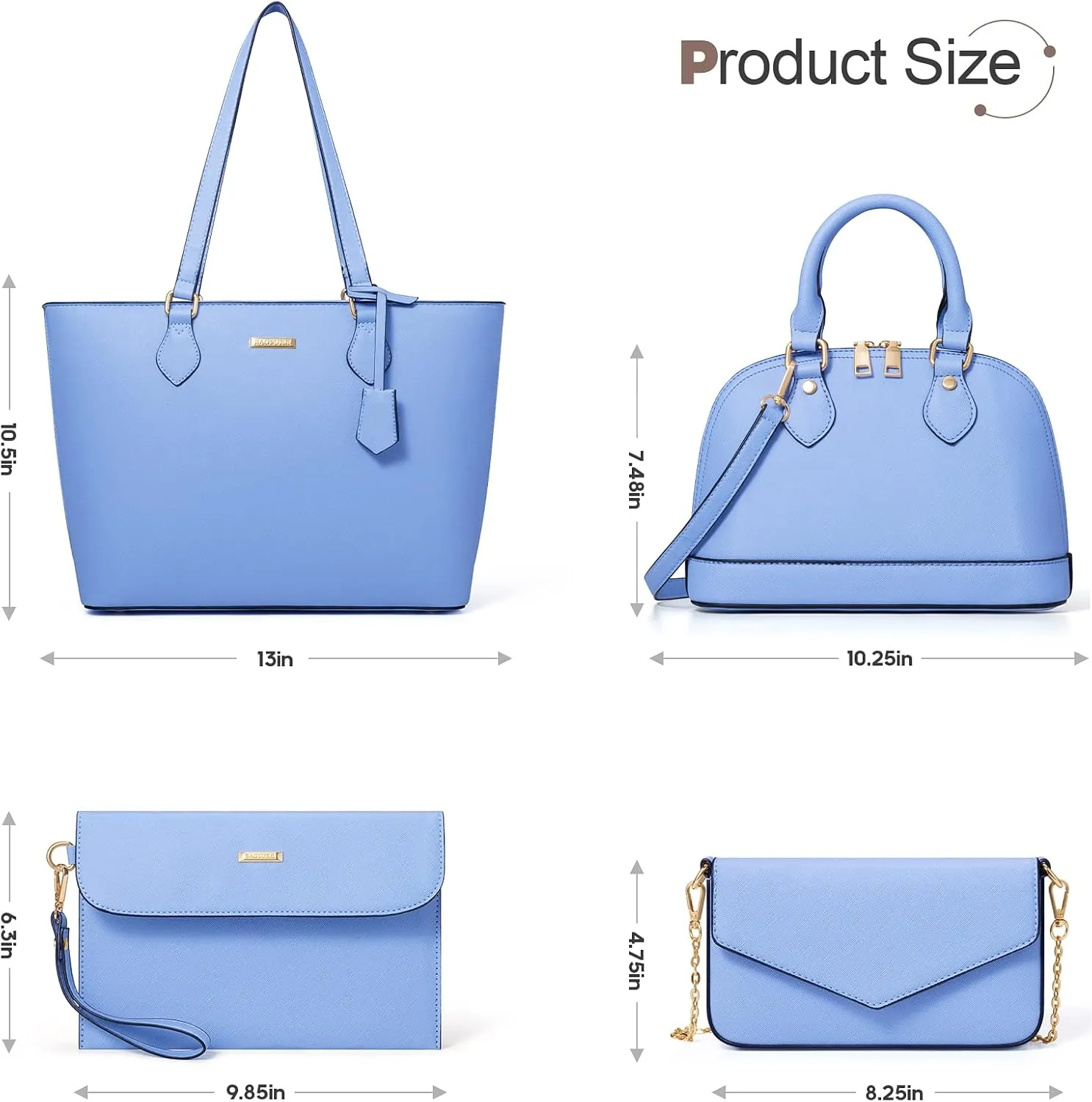 4PCS Women Fashion Handbags Purses Wallet Tote Shoulder Bags Casual Crossbody Bags, Best Valentine's Day Gift for Ladies Girls, Satchel Purse Set 4pcs