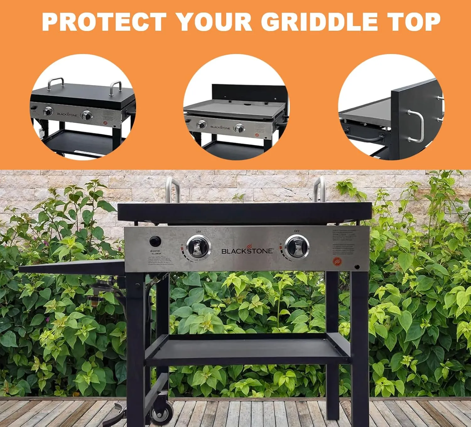5003 Griddle Lid Cover, Hinged Lid for Blackstone Grill Lid Replacement, 28" Blackstone Griddle, Black Painted Metal