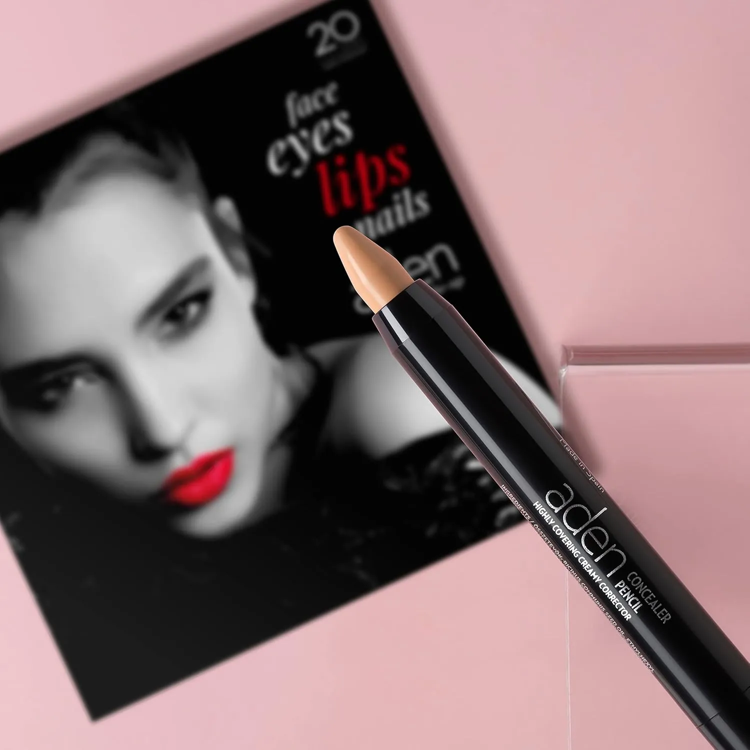 aden - Automatic Concealer Pencil -Smudge Proof, Long-Lasting & Highly Covering Creamy Corrector With Easy Application - Made in Spain (02 Ballet)