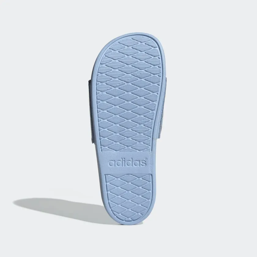 Adidas Womens Adilette Comfort Slides - Glow Blue / Glow Blue / Glow Blue
