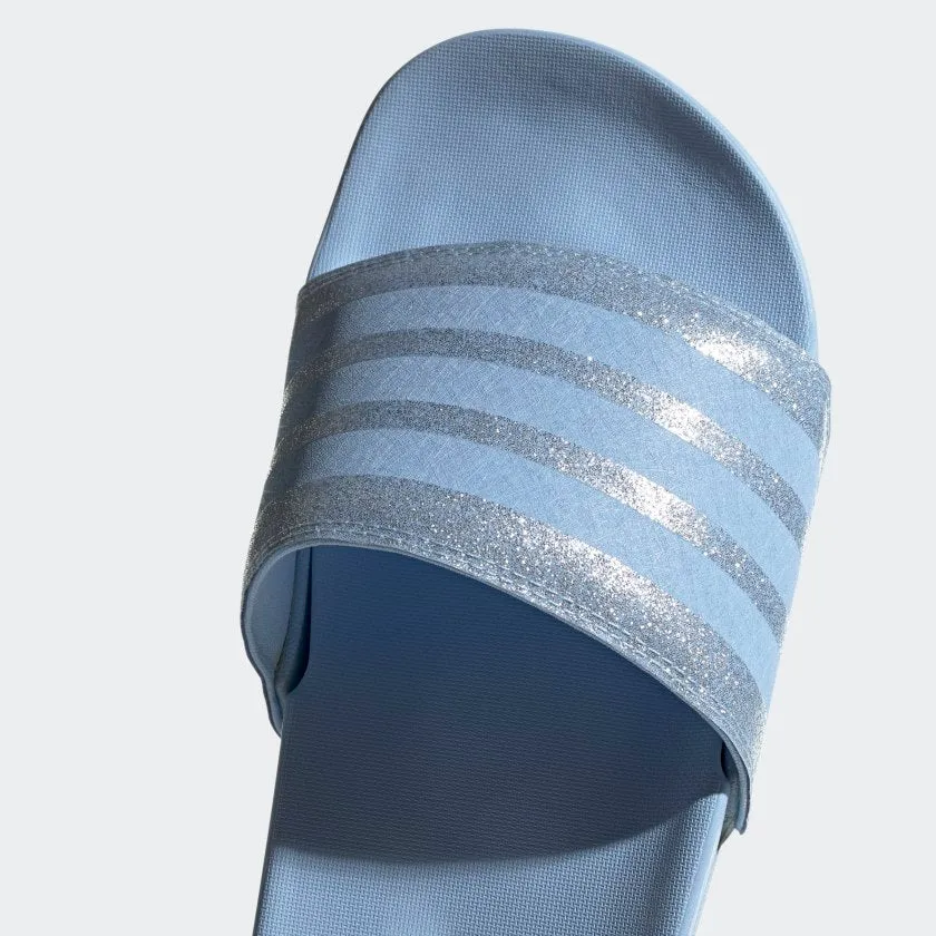 Adidas Womens Adilette Comfort Slides - Glow Blue / Glow Blue / Glow Blue
