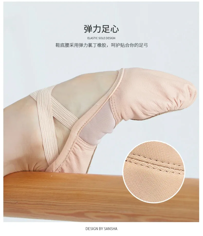Adult Advanced Ballet Shoes - Leather Sole, Soft Split Bottom, Original Dance Slippers No. 305lco