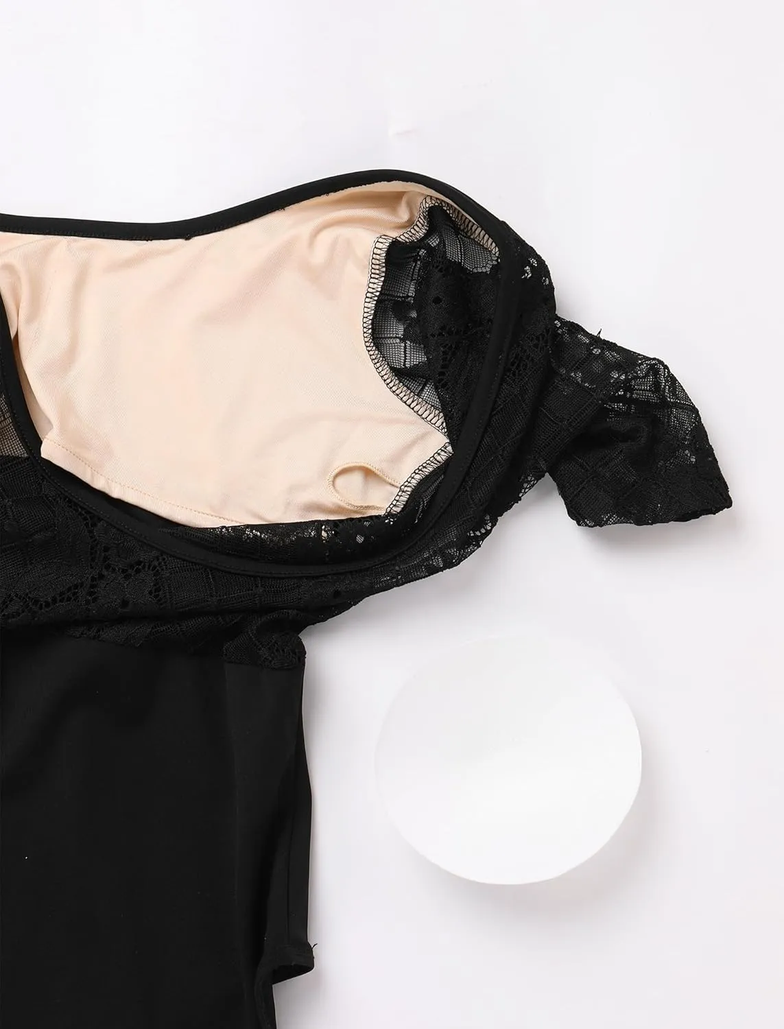 AFAVOM Ballet Dance Leotards for Women Sheer Mesh Lace Leotard Bodysuit Adult Gymnastics Dancewear Ballerina Dance Costumes