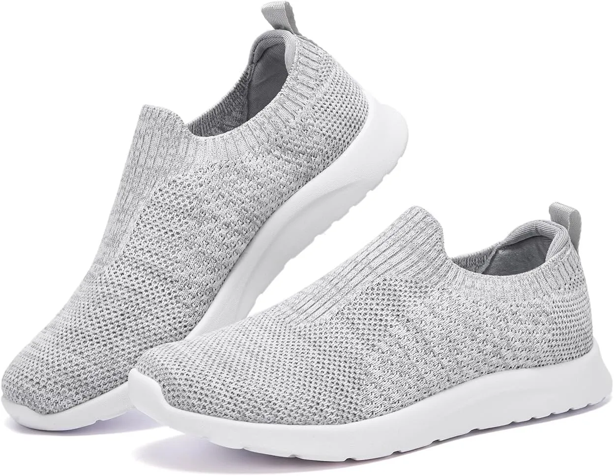 ALEADER Women's Slip On Comfort Walking Shoes, Lightweight Stretch Knit Sneakers Breathable Athletic Tennis