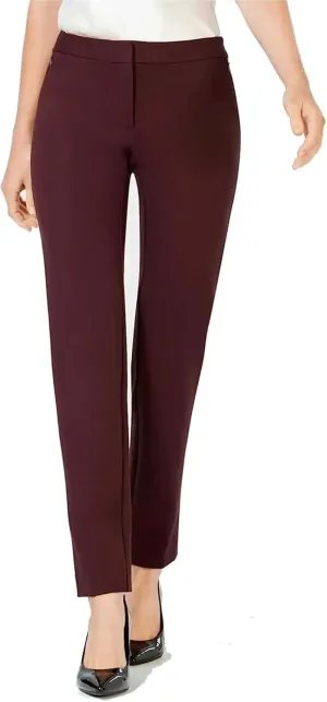 Alfani Womens Zip-Pocket Casual Trouser Pants, Purple, 6