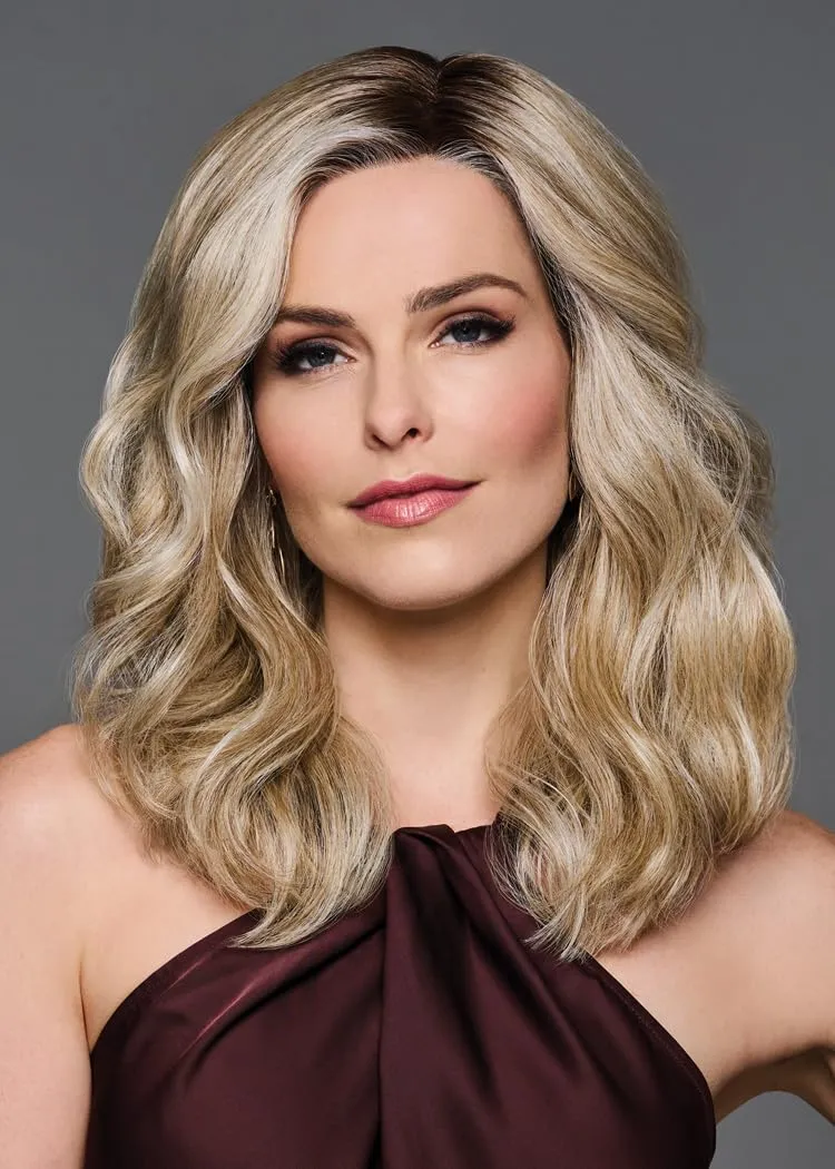 Alluring Locks Wig With Long Layered Waves by Hairuwear, Average Cap, GF11-25SS Honey Pecan