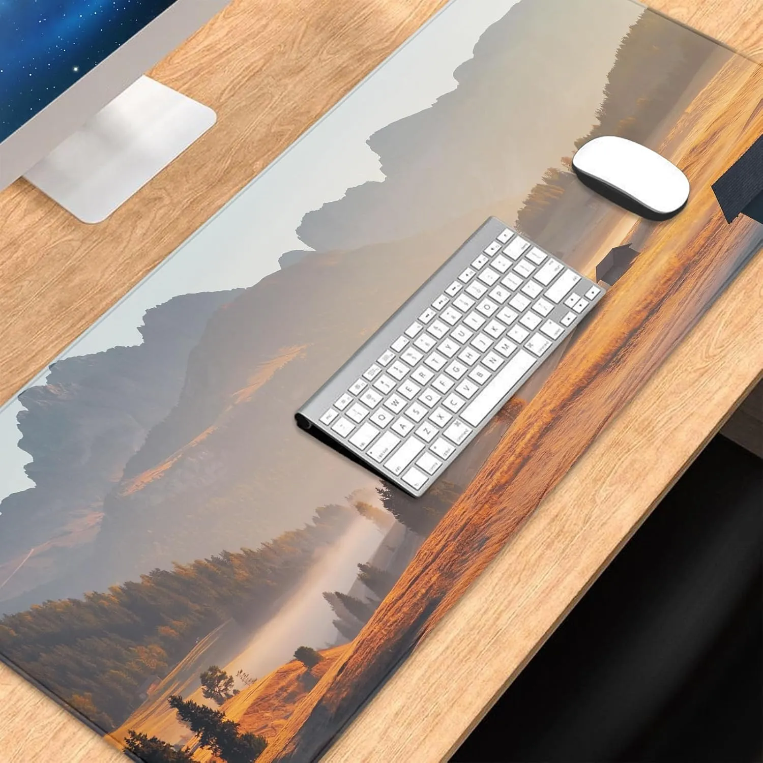 Alpe di Siusi (Seiser ALM) Mouse Pad, Computer Mouse Mat, Alpine Meadow Mouse Pad with Non-Slip Base and Stitched Edge, Keyboard Pad for Gamer, Office & Home, 31.5 X 11.8 Inch, 3mm Thick