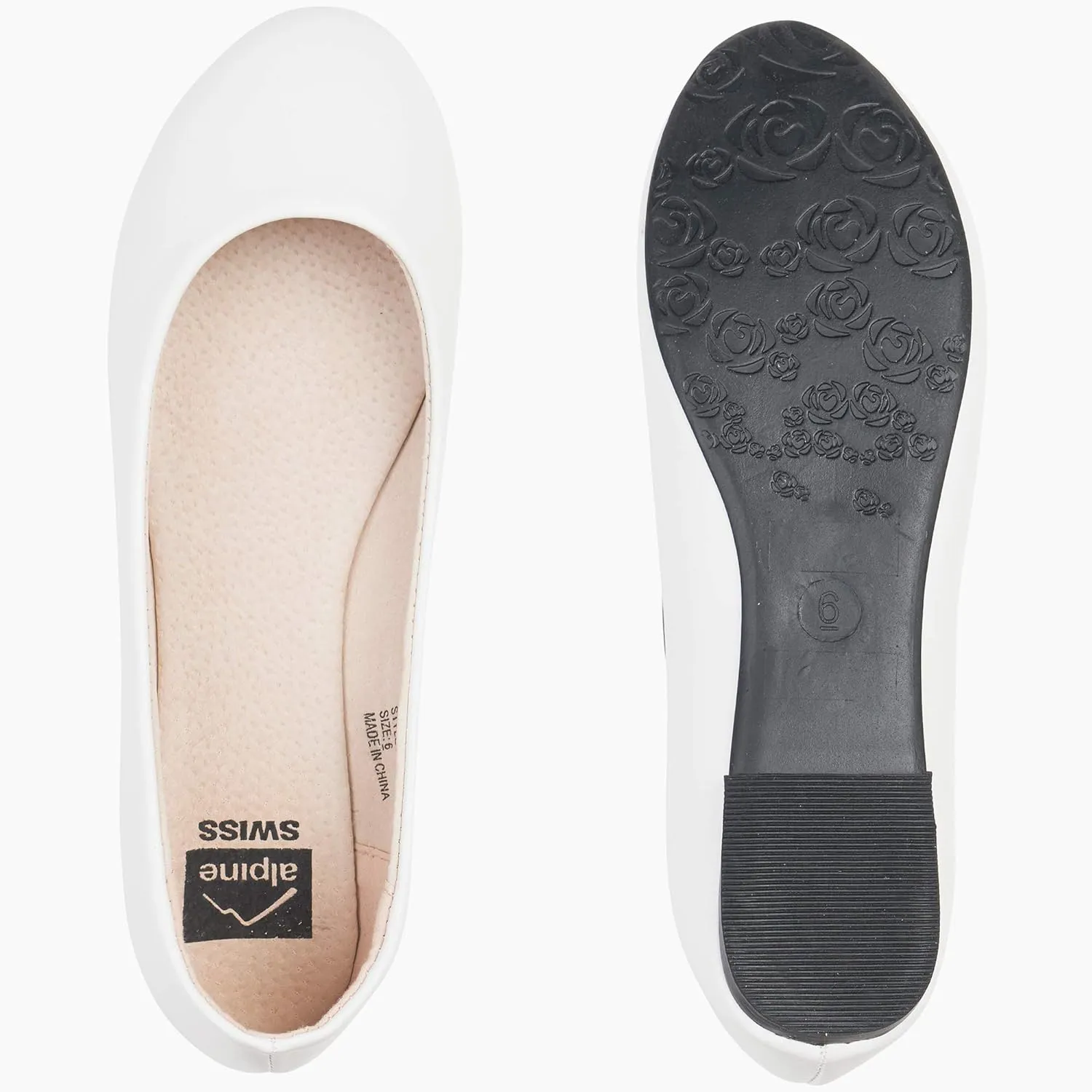 Alpine Swiss Womens Pierina Round Toe Ballet Flats