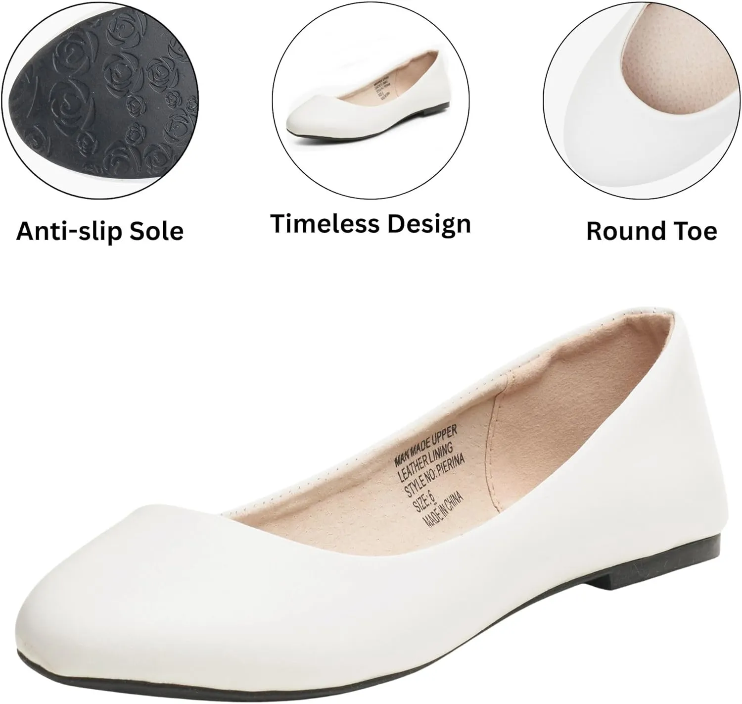 Alpine Swiss Womens Pierina Round Toe Ballet Flats
