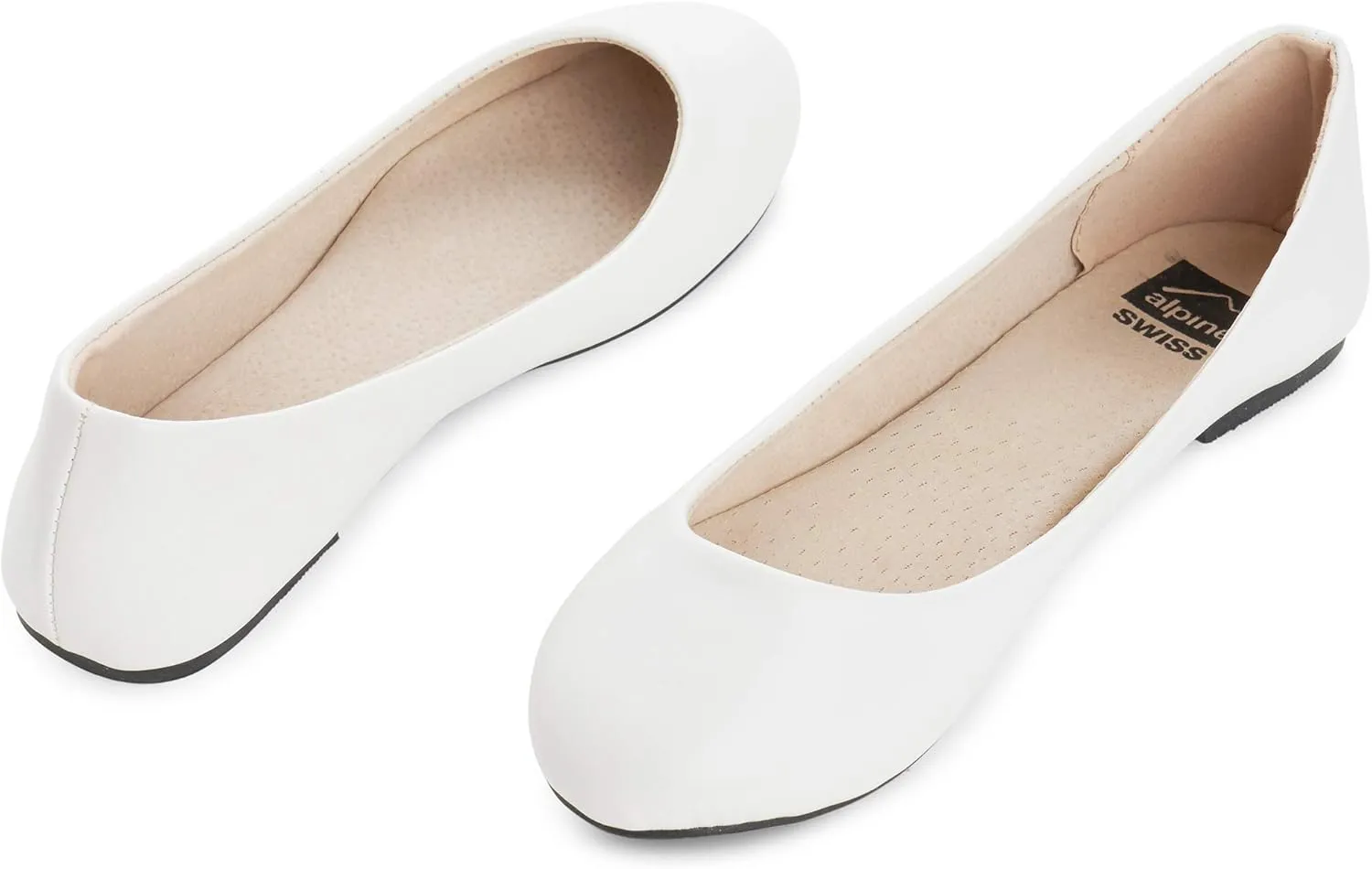 Alpine Swiss Womens Pierina Round Toe Ballet Flats