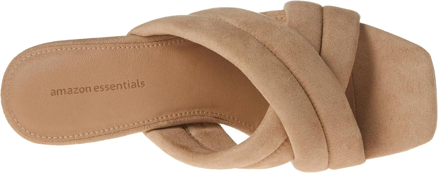 Amazon Essentials Women's Crossover Heeled Sandal with Padded Straps and Memory Foam Insole
