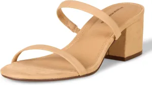 Amazon Essentials Women's Thin Two Strap Heeled Slide