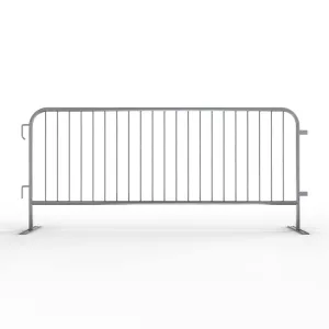 Angry Bull Barricades Barricade in a Box 2.0 - Heavy Duty Interlocking Steel Barricade, 8.5 Ft. (Hot Dipped Galvanized, Flat feet)