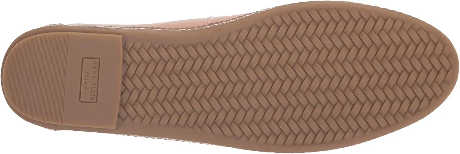 Anne Klein Womens Ember Faux Leather Round Toe Ballet Flats