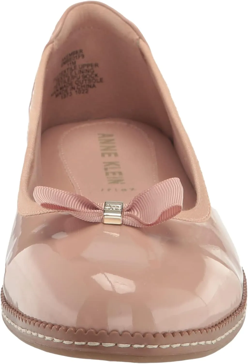 Anne Klein Womens Ember Faux Leather Round Toe Ballet Flats