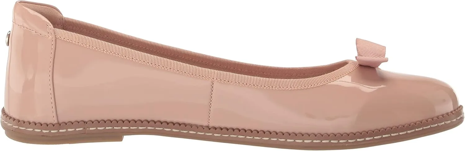 Anne Klein Womens Ember Faux Leather Round Toe Ballet Flats