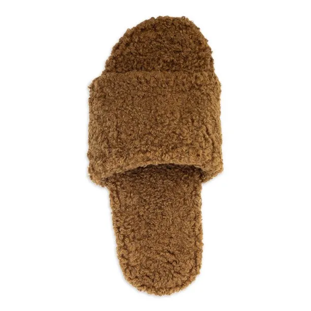 Aqua Women's Snowy Shearling Slippers Brown 8M