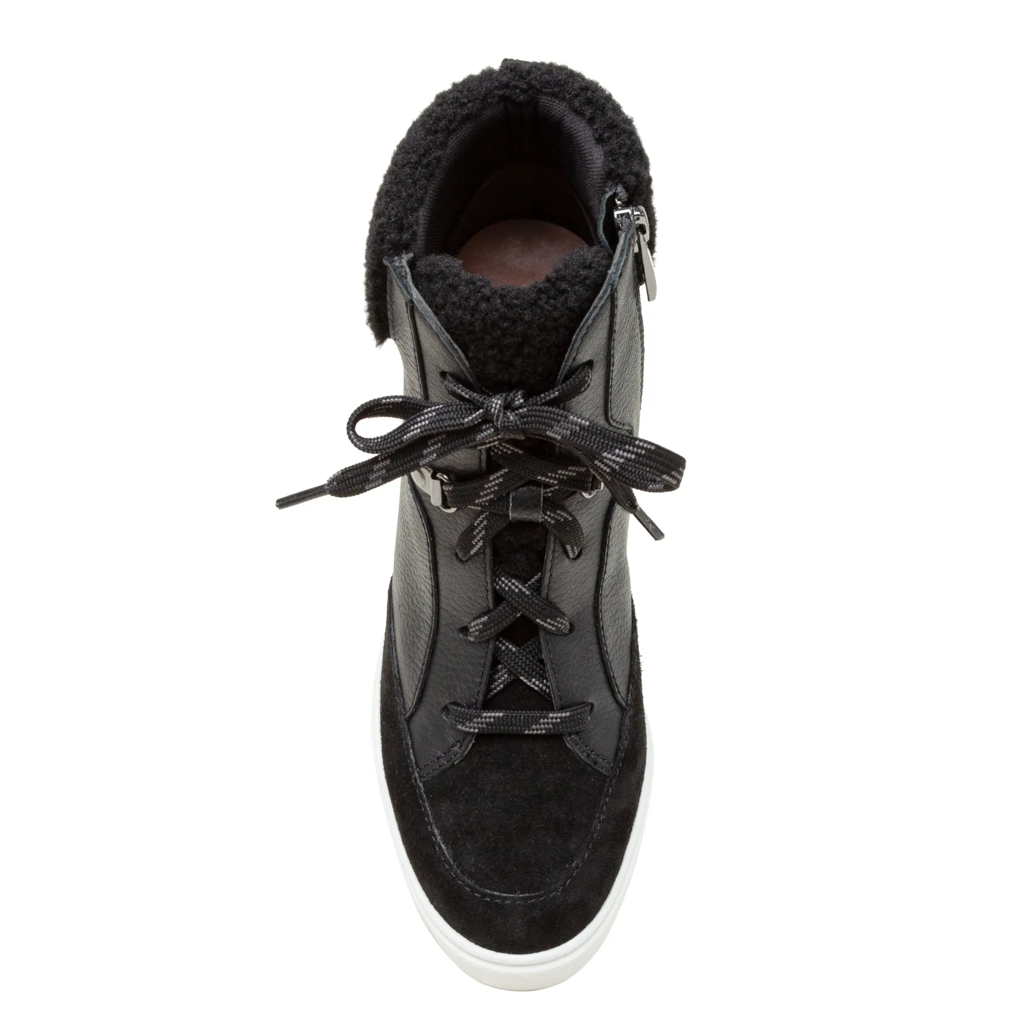 ARDEN | Faux Shearling Trimmed Wedge Sneakers