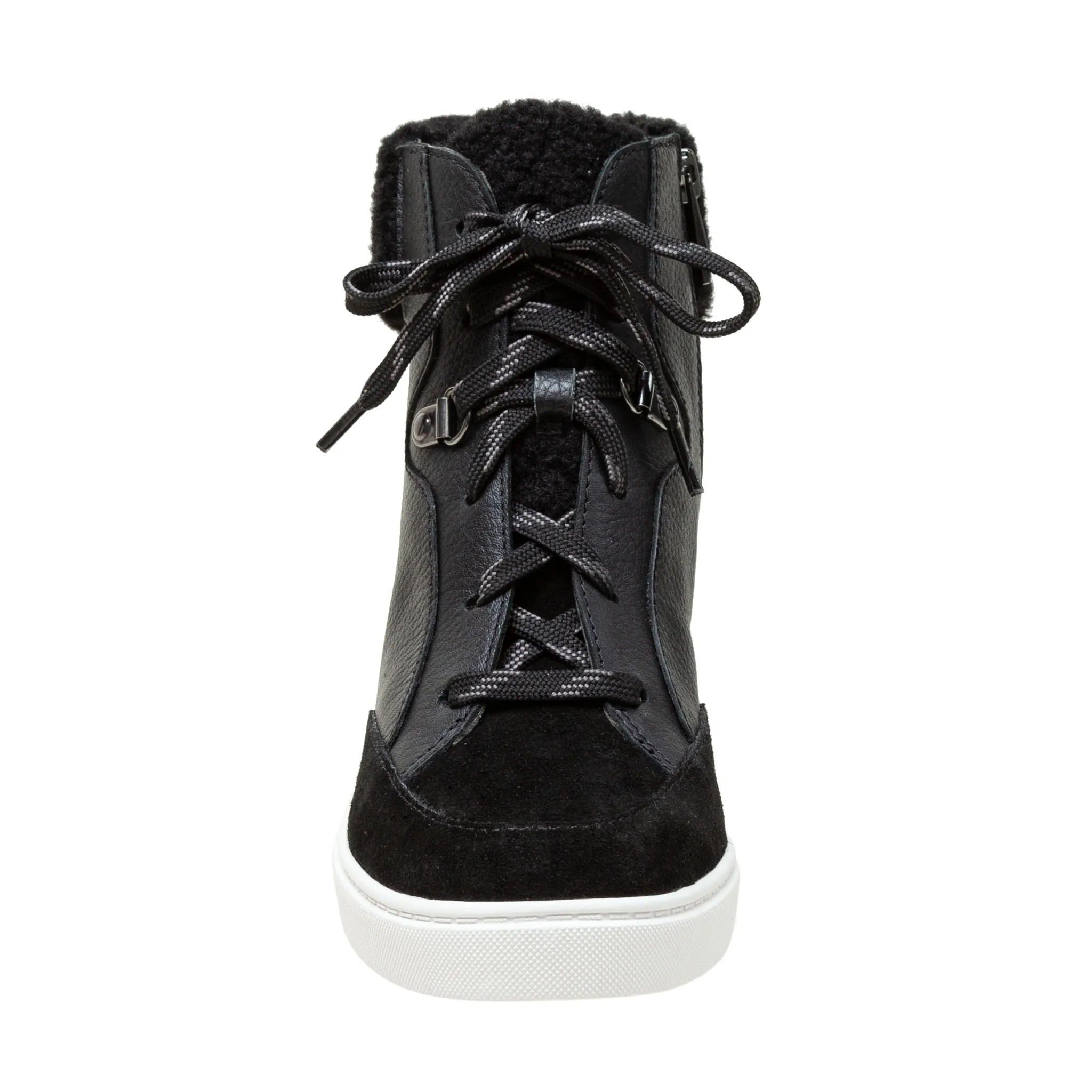 ARDEN | Faux Shearling Trimmed Wedge Sneakers