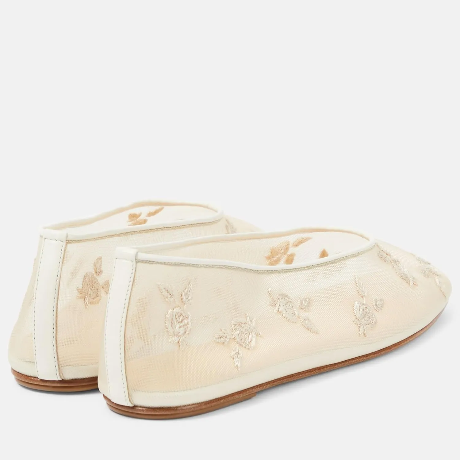 Arqa Crystal-Embellished Mesh Flats Rhinestone Ballet Flat Slip On Ballerina Shoes Comfortable Casual Gauze Shoe