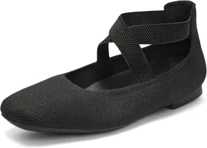 Arromic Flats for Women Round Toe Ballet Flats with Ankle Straps Ballerina Flat Shoes Women Dressy Comfortable for Work Wedding Office Casual