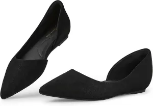 Arromic Flats Shoes for Women, Low Wedge Pointed Toe Women Flats with Arch Support, Heel Pad and Inner Heel, Comfortable Slip on Flats for Office Work Casual Dressy Wedding