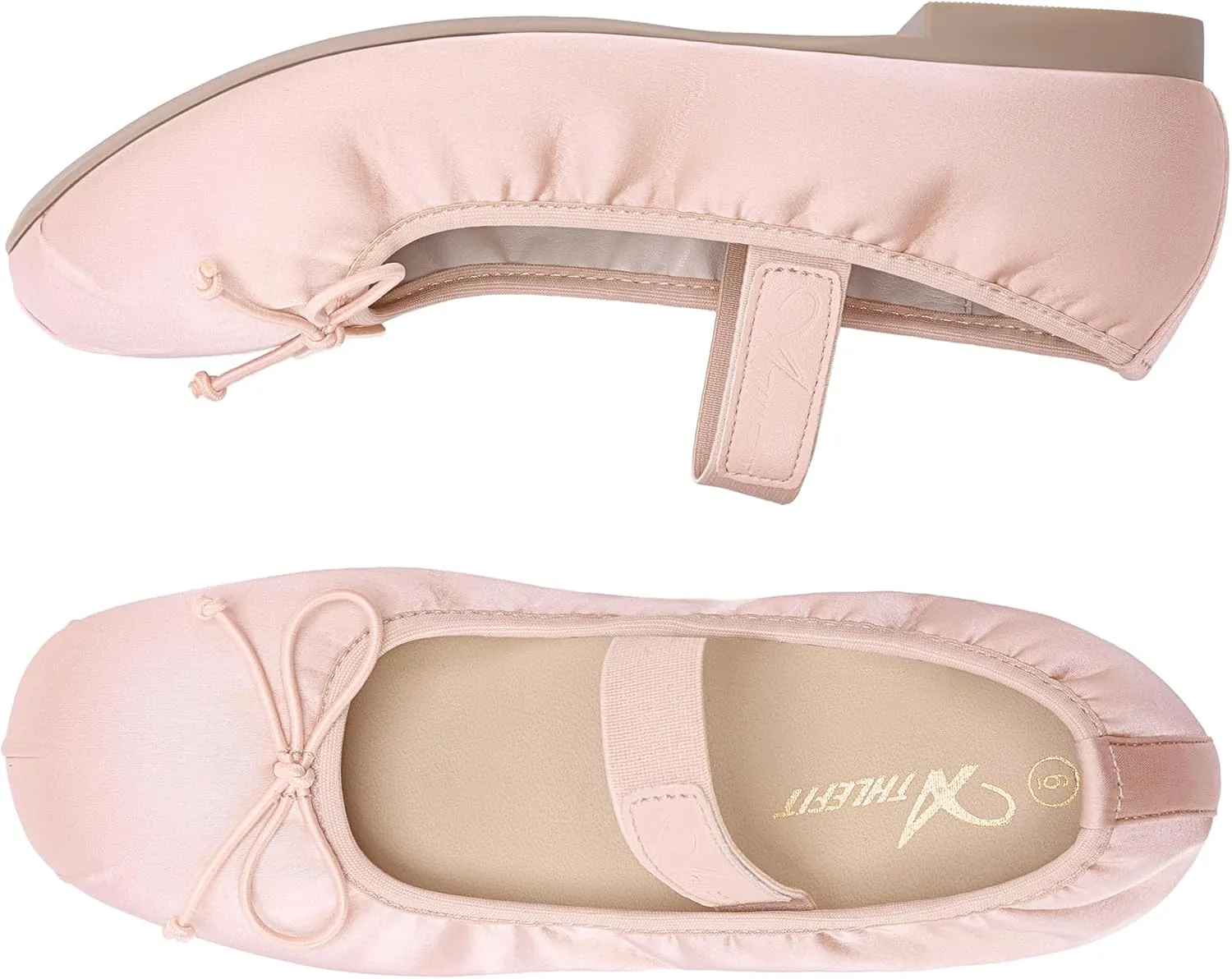 Athlefit Ballet Flats Shoes for Women Mary Jane Flats Bow Dressy Comfortable Round Toe Slip On Ballerina Flat Shoes