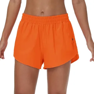 Aurefin Womens Running Shorts with Zip Pocket,Quick Dry Elastic Athletic Track Short for Women Lightweight Gym Workout Shorts