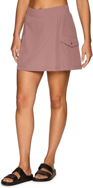 Avalanche Women's Cargo Hiking Skort, Quick Drying Crinkle Woven Tennis/Golf Skirt with Inner Liner Short