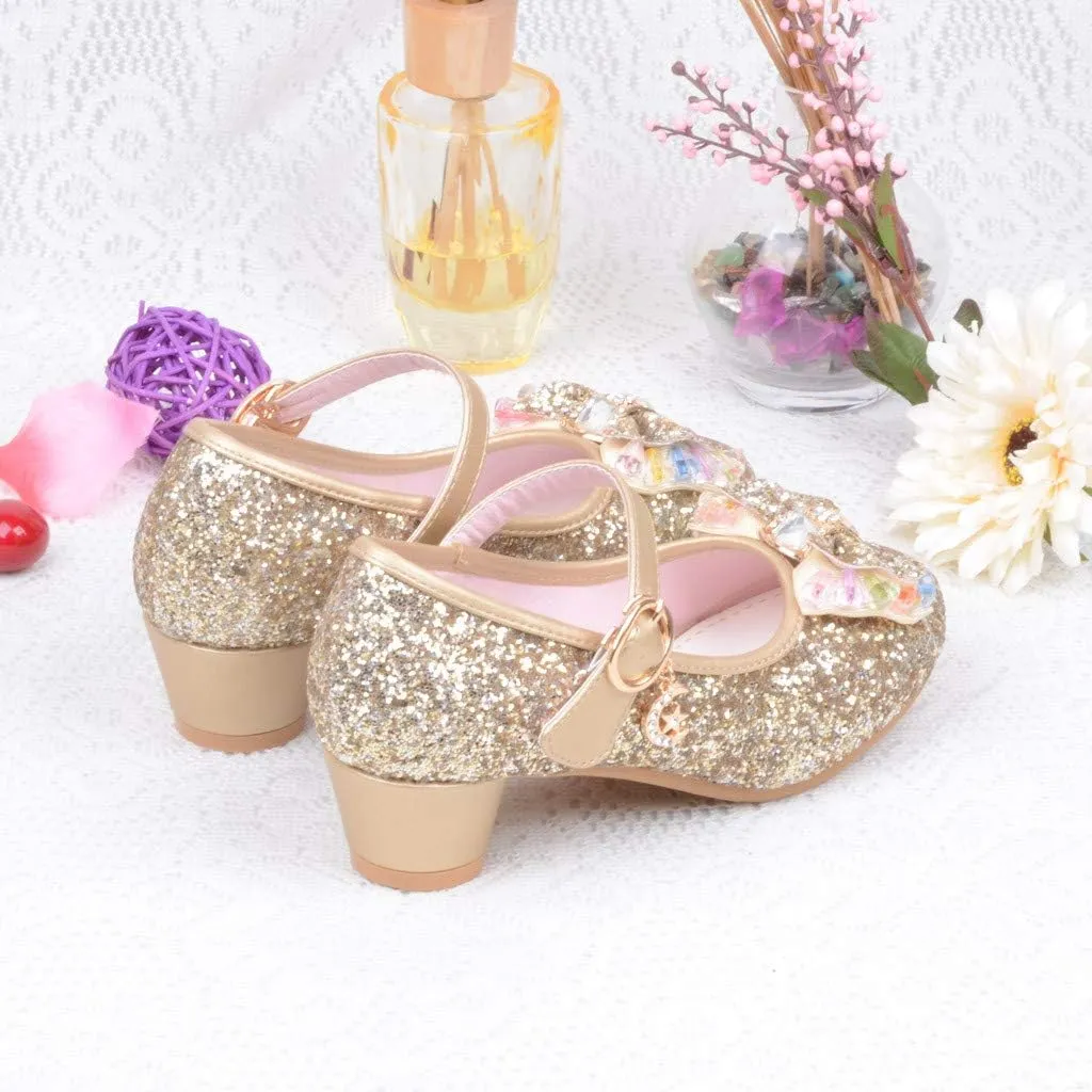 Baby Girls' Sandals Summer Bling Pearl Crystal Butterfly Princess Dance Dress Shoes Big/Little Kid Single Shoes