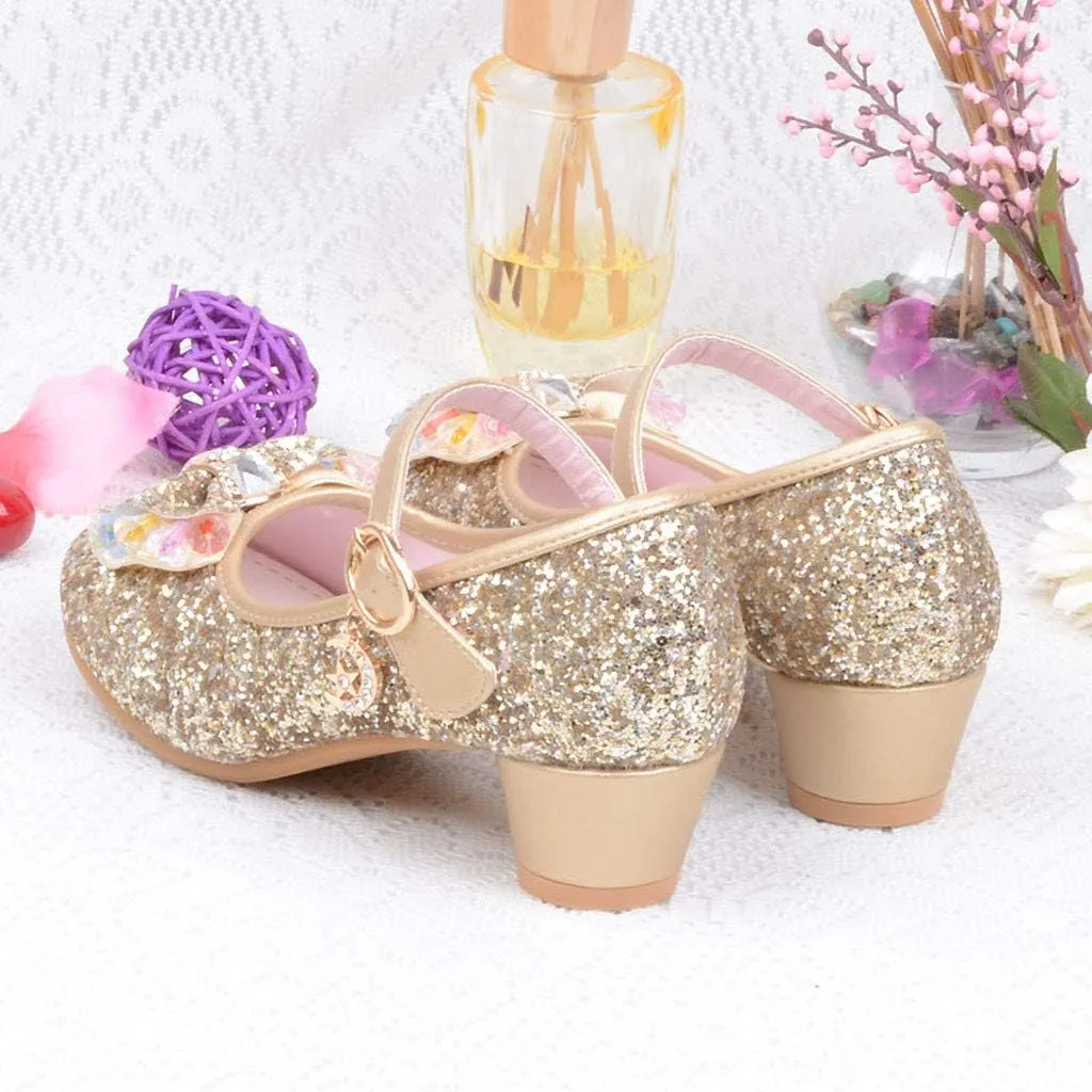Baby Girls' Sandals Summer Bling Pearl Crystal Butterfly Princess Dance Dress Shoes Big/Little Kid Single Shoes