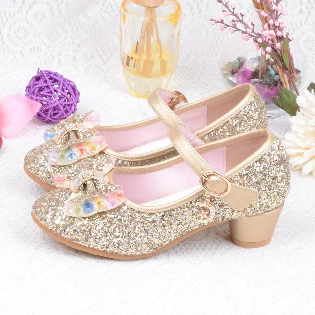 Baby Girls' Sandals Summer Bling Pearl Crystal Butterfly Princess Dance Dress Shoes Big/Little Kid Single Shoes