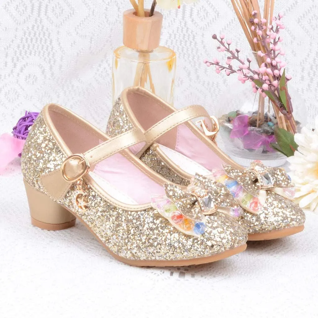 Baby Girls' Sandals Summer Bling Pearl Crystal Butterfly Princess Dance Dress Shoes Big/Little Kid Single Shoes