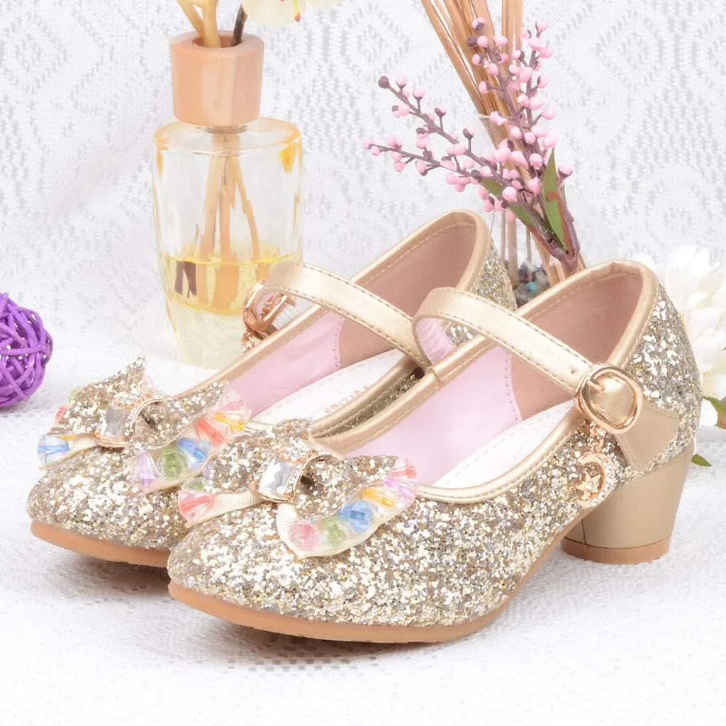Baby Girls' Sandals Summer Bling Pearl Crystal Butterfly Princess Dance Dress Shoes Big/Little Kid Single Shoes