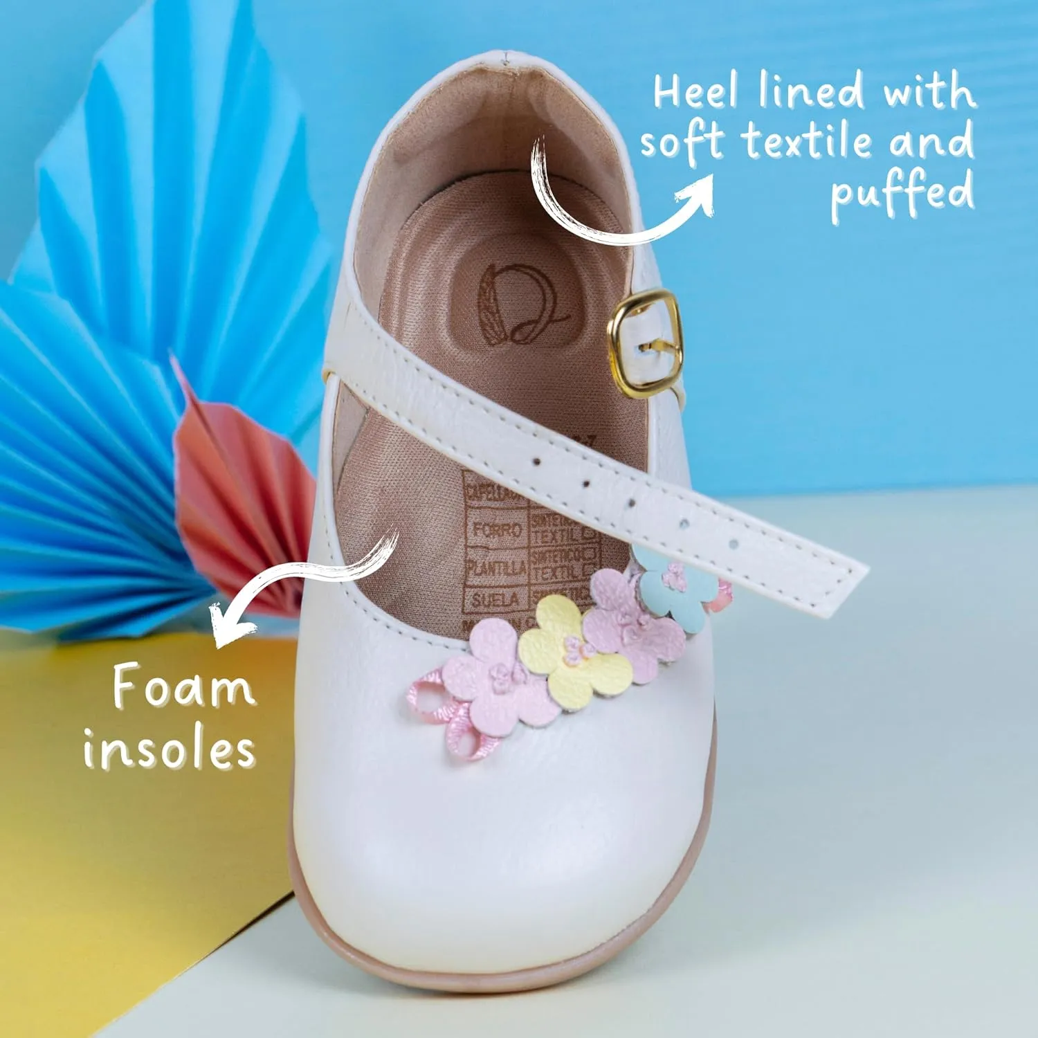Baby Mary Jane Shoes - Toddler Girl White Dress Shoes - Leather Little Girl Mary Janes - Ballet Flats for Girls Party, Baptism, Birthday and Wedding