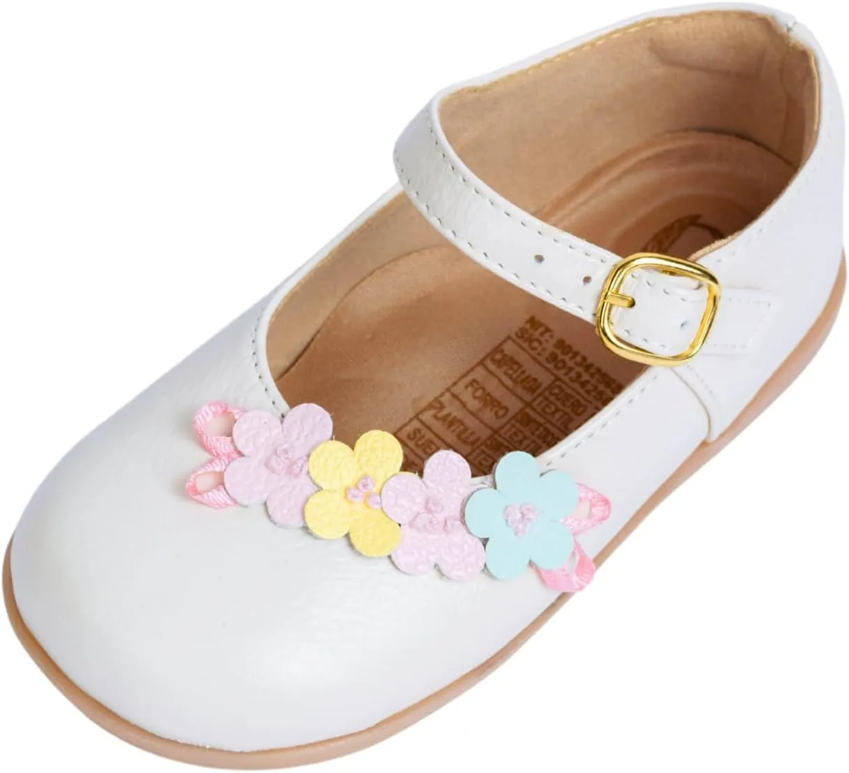 Baby Mary Jane Shoes - Toddler Girl White Dress Shoes - Leather Little Girl Mary Janes - Ballet Flats for Girls Party, Baptism, Birthday and Wedding