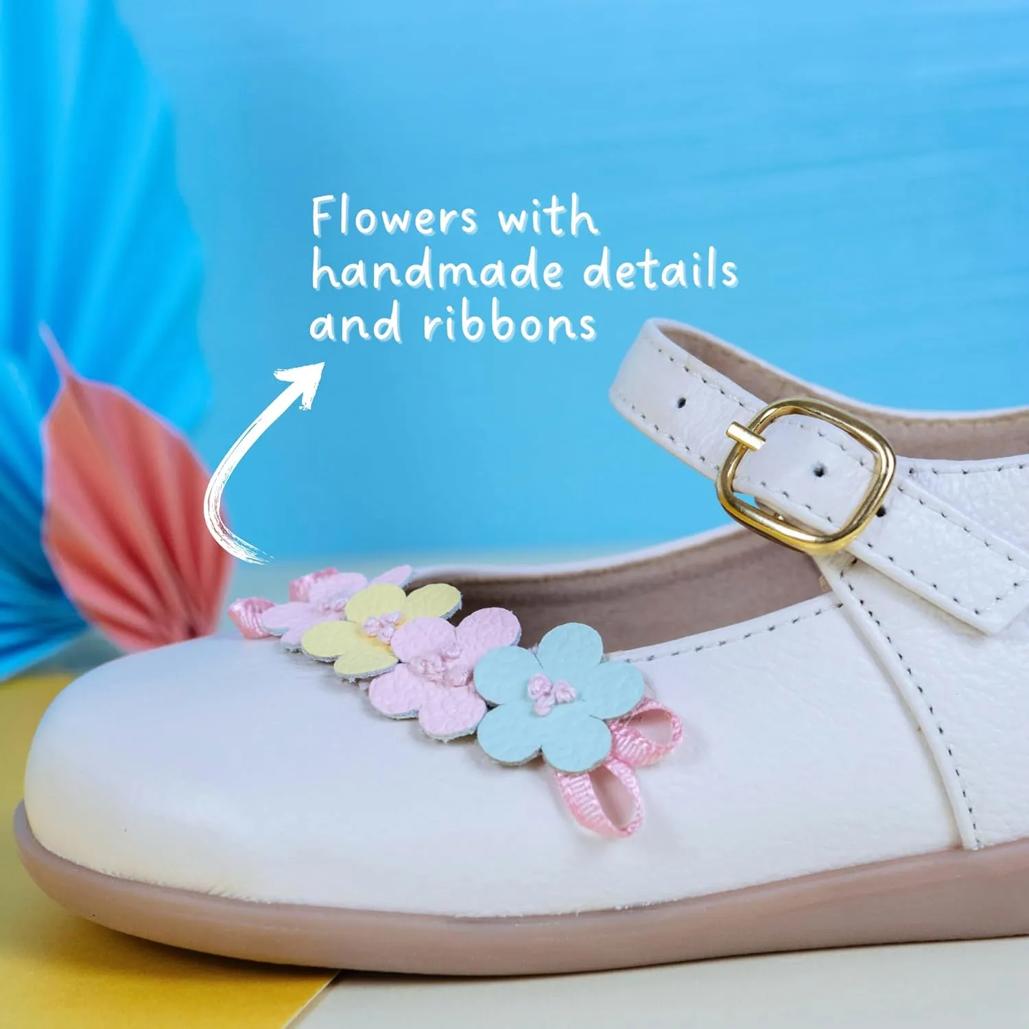 Baby Mary Jane Shoes - Toddler Girl White Dress Shoes - Leather Little Girl Mary Janes - Ballet Flats for Girls Party, Baptism, Birthday and Wedding