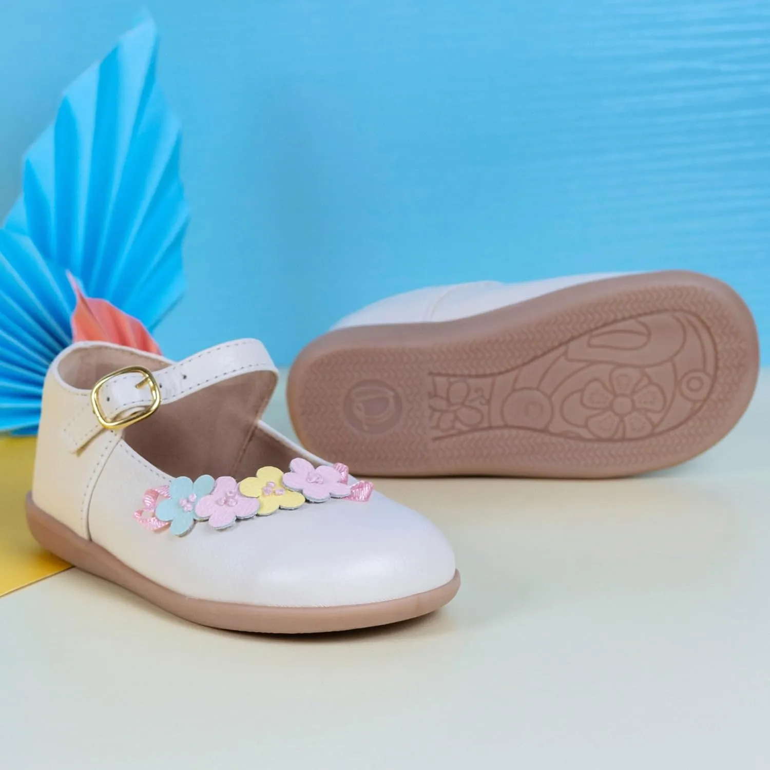 Baby Mary Jane Shoes - Toddler Girl White Dress Shoes - Leather Little Girl Mary Janes - Ballet Flats for Girls Party, Baptism, Birthday and Wedding